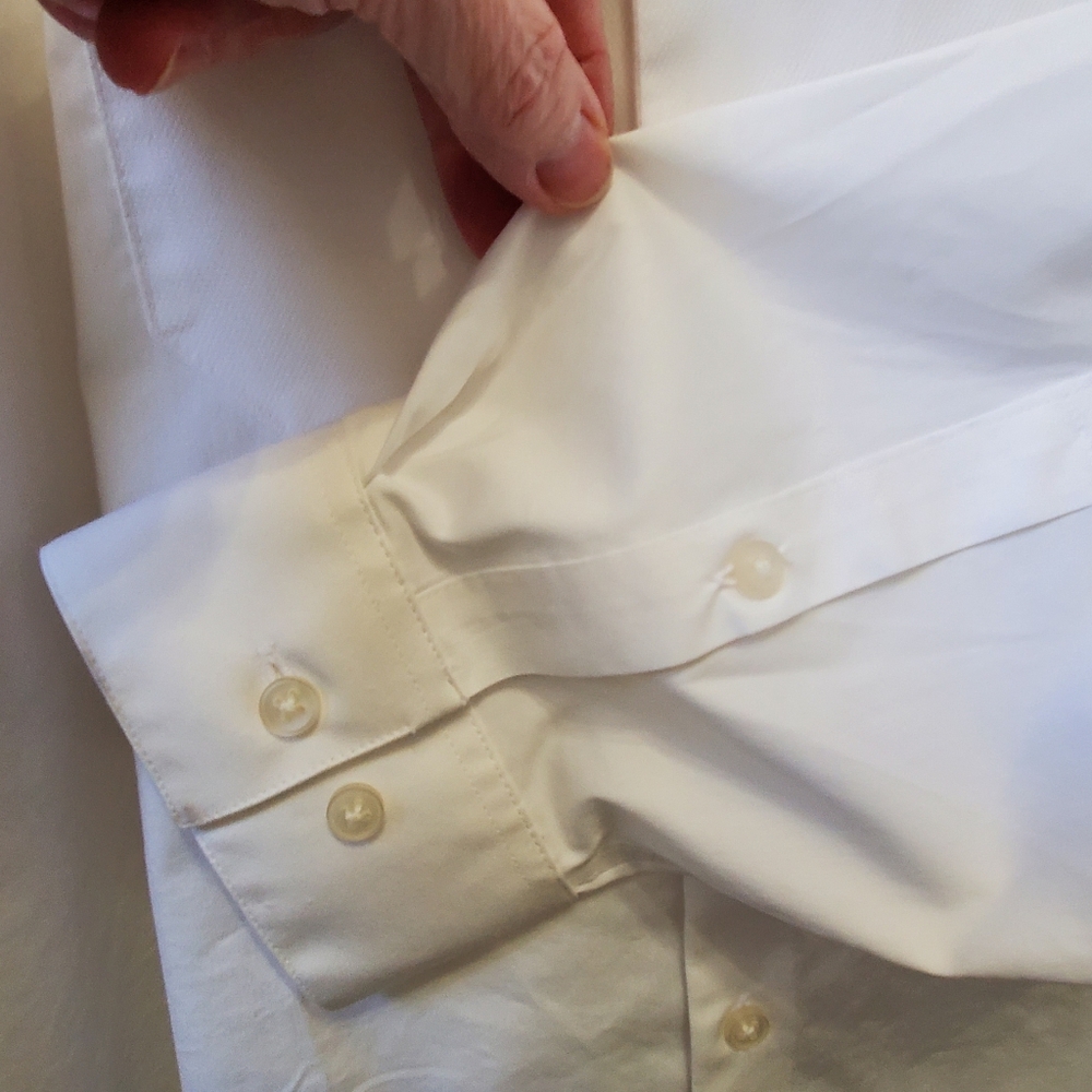 CK Calvin Klein White Tuxedo Shirt French Cuffs Bib Front Formal - Picture 6 of 11